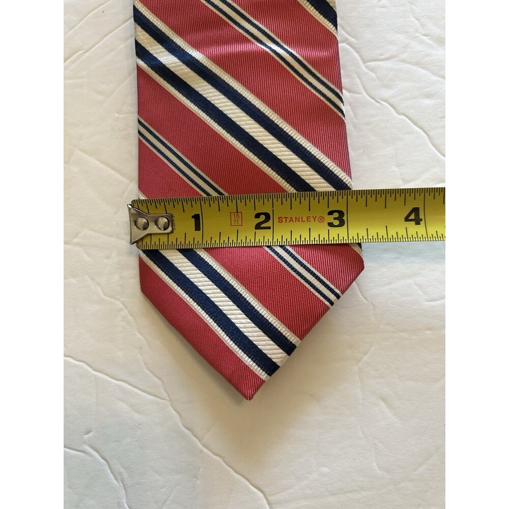 NWT NAUTICA Silk Repp Necktie Mens 3.25" Red‎ Blue White Striped Tie Classic - Picture 4 of 5